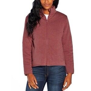 Three Dots Coat Jacket Quilted M Step Zip Pockets Heathered Cozy Winter